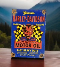 Vintage Harley Davidson Motorcycle Porcelain Sign Sturgis SD Indian Gas Oil USA picture