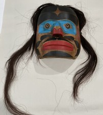 CARL SIMEON - Northwest Coast First Nations Carved Painted Cedar CHIEF MASK picture