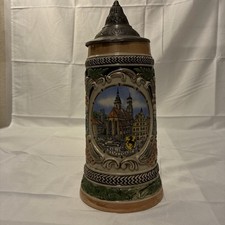 Gerz Beer Stein Stuttgart Germany – Lidded Pewter Top – West Germany – Vintage picture