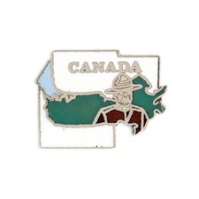 Vintage Canada Lapel Pin Map Mountie RCMP Moose Travel Souvenir Enamel picture
