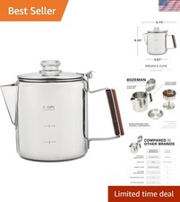 Bozeman Percolator Coffee Pot — NO Aluminum or Plastic [6 cup] picture