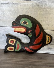 Vintage Northwest Coast Orca Carving by Patrick Seale, Signed Killer Whale ART picture