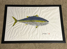 “The Wanderer” Original Yellowfin Tuna Gyotaku Art Signed Framed Hawaii picture