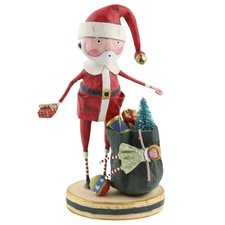 Lori Mitchell Santa and his Sack Christmas Figurine Folk Art Decor picture
