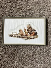 Vintage 1943 St Joseph Child Jesus Carpenter Religious Print Extension Chicago picture