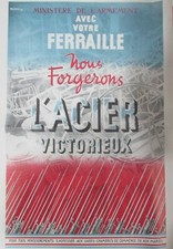 WW2 REPRO POSTER WAR 1939 - 1945 MINISTRY OF ARMAMENT VICTORIOUS STEEL  picture