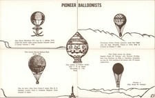 Hot Air Balloon Pioneer Balloonists Installment Set/Puzzle Chrome Postcard picture