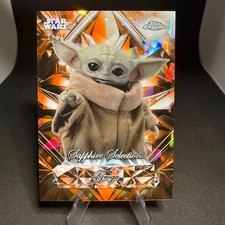 2025 Topps Chrome Star Wars Sapphire Selections Grogu Orange 08/25 SS-6 picture