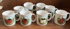 Sakura Brandon House Warren Kimble Country Life coffee cup mugs. Lot of 8 picture