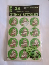 Vintage Trend Scratch And Sniff Stinky Stickers Pack Leather Licorice 24 Pk New picture
