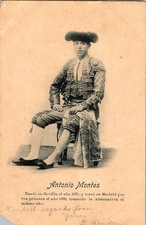 1904 Antonio Montes Spanish Bullfighter Seville Spain Postcard Geneva Damaged picture