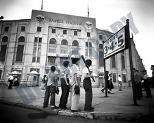 1940s Boys Staring at Yankee Stadium In New York City Baseball 8x10 Photo picture