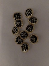 Stamped Lot Of ten 20Mm Designer Cc Vintage Button Gold Tone Chanel 10 BUTTONS picture