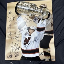 NJ Devils Autographed 2003 Team Signed 16x20 Photo Brodeur + Others Steiner CX picture