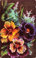 Flowers Birthday Card Troy to Baldwin WV West Virginia Cover Vtg Postcard I16 picture