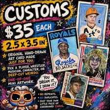 Custom Hand Drawn Art Card Commission 2.5x3.5 One Of One Sports Pop Culture picture