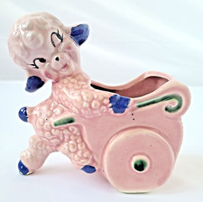1950s Mid Century Anthropomorphic Pink Lamb Nursery Planter Baby Kitschy Vintage picture