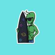 Alien Surfer Astronaut Waterproof Sticker Laptops Wall Mobiles Computer Fridges picture