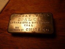 Antique Match Safe Pat'd May 27, 1890 Sunday Creek Coal Co Chicago Anthracite picture