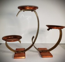 Scarce 1933 WALTER VON NESSEN Copper & Brass DECO Planter Stand SIGNED Chase picture