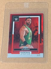 2026 Topps National WWE LA Knight Red Refractor #WWE-01 5/5 NSCC picture