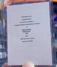 2026 Topps Chrome Star Wars Ashoka Tano Auto A-AE Redemption Variation Gold picture