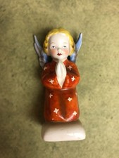 RARE Vintage Goebel / Hummel  Praying Angel Red Robe Blue Wings Blonde (1923) picture