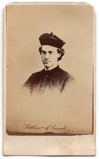 ANTIQUE CDV CIRCA 1860s FATHER ELCOCK CATHOLIC REVEREND PRIEST IN ROBES picture