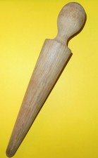 Vintage Wooden Conical Pestle Masher Antique Chinois Food Mill Pusher 10.25