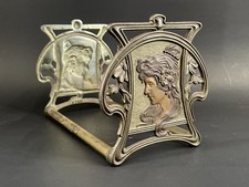 Antique Art Nouveau Maiden Expandable Book Rack Bookends Art Deco picture