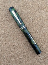 Vintage Black and Green Belmont Rexall Store Fountain Pen w/ 14K Nib - Working picture