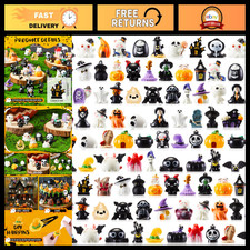 100 Pcs Mini Halloween Resin Figurines - Spooky Decor, Party Supplies, Crafts picture