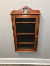Vintage Cottagecore Wooden Spoon Herb Floral Drying, Hankie Display Cabinet picture