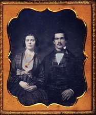 Very Fine 6th Plate Dag of a Handsome Couple, 1850s #314 picture