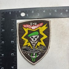Likely RECENT-MAKE But Looks Old MACV SOG Military Patch Skull in Beret 64ab picture