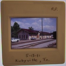 1981 35mm photo Vintage slide Railroad train Depot Kirbyville, TX picture