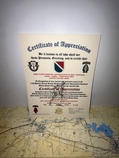 U.S. ARMY - 11TH SPECIAL FORCES GROUP (ABN) CERTIFICATE OF APPRECIATION picture