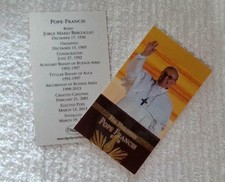 Holy Card Pope Francis Nice Memorial Card of His Lifetime Achievements, Roles picture
