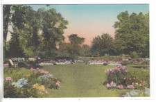 View of Garden-Andover Inn- Andover, Massachusetts Vintage Postcard Hand Colored picture