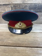 VINTAGE SOVIET UNION RED ARMY PARADE DRESS OFFICER VISOR CAP AUTHENTIC picture
