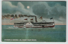 Postcard Steamer Ship A. Wehrle Jr. at Cedar Point, OH. picture