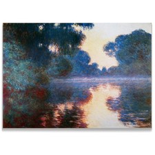 Monet Wall Art Misty Morning on the Seine in Bue, 1897 Canvas Print 36X48 picture