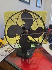 Antique 1930s Emerson Seagull Desk Fan Art Deco MCM Black 2 Speed. Works Well picture