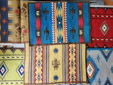 6 PC Vtg Tobacco FELT Navajo Native Indian Design Cigarette Cigar Rugs 8x5.5