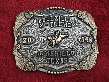 Bullzilla☆2014☆ RODEO X~TREME CHAMPION☆Amarillo Texas☆TROPHY BUCKLE☆Rare☆14 picture