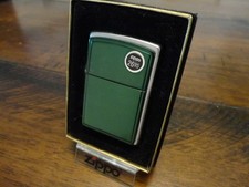 GREEN ANODIZED ALUMINUM EMBLEM ZIPPO LIGHTER MINT IN BOX 2000 picture