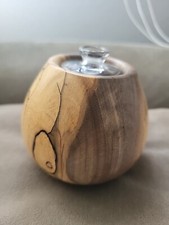Hawaiian Handmade Wooden Oil Candle Lamp Artist Signed RARE picture