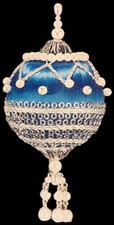 NEW Vintage LeeWards Royal Regal Blue White Silver Bead Christmas Ornament Kit  picture