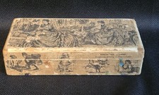 Antique Victorian Paper Covered Box Satires American Drinks Novelty Vanity Chest picture