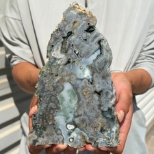 442g Natural Gem Grad Ocean Jasper Slab Quartz Crystal Mineral Specimen picture